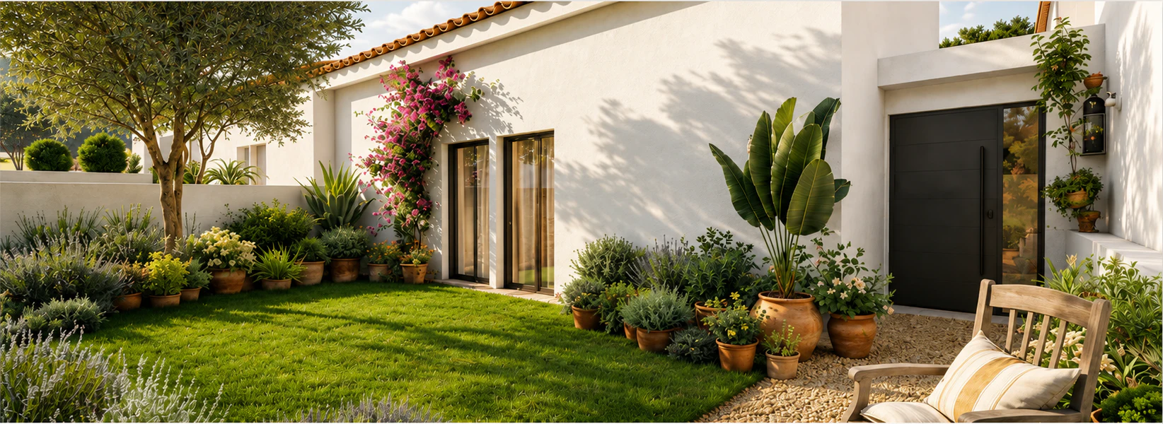Private landscaped garden at an Aljezur Village home